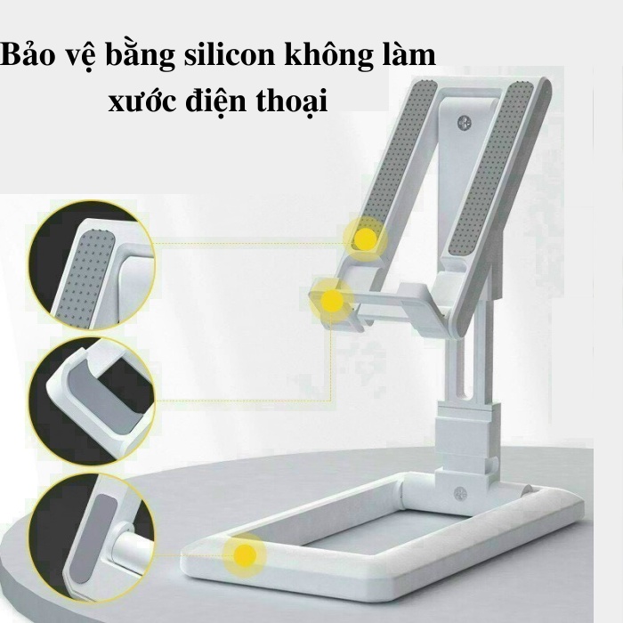Giá đỡ điện thoại cắm sạc để bàn thông minh gấp gọn, kệ đỡ ipad, máy tính bảng đa nặng tiện dụng