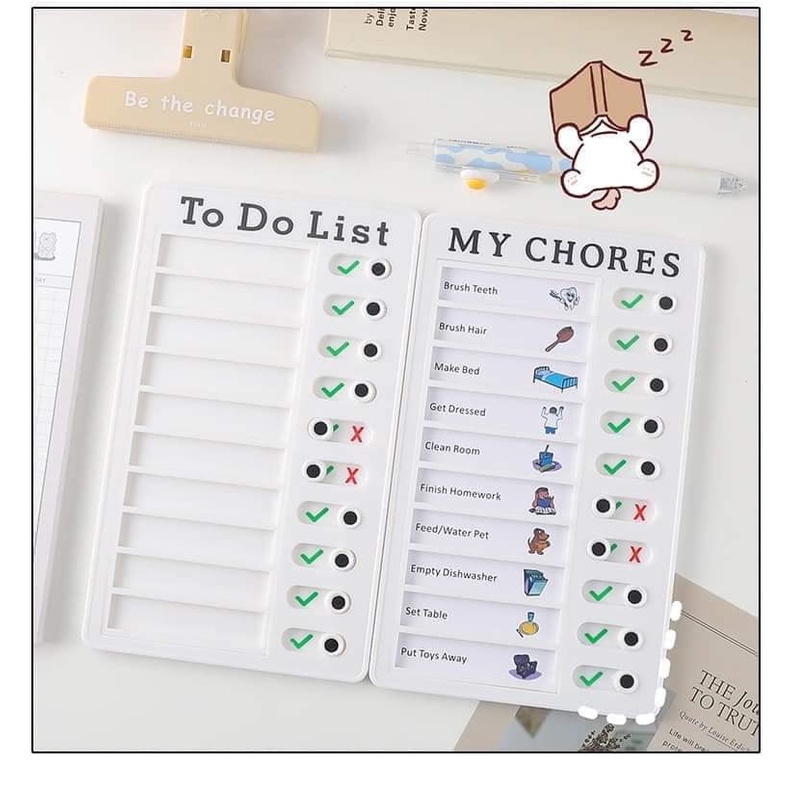 Bảng kế hoạch To Do List và My Chores ghi chú treo tường đa năng cho bé
