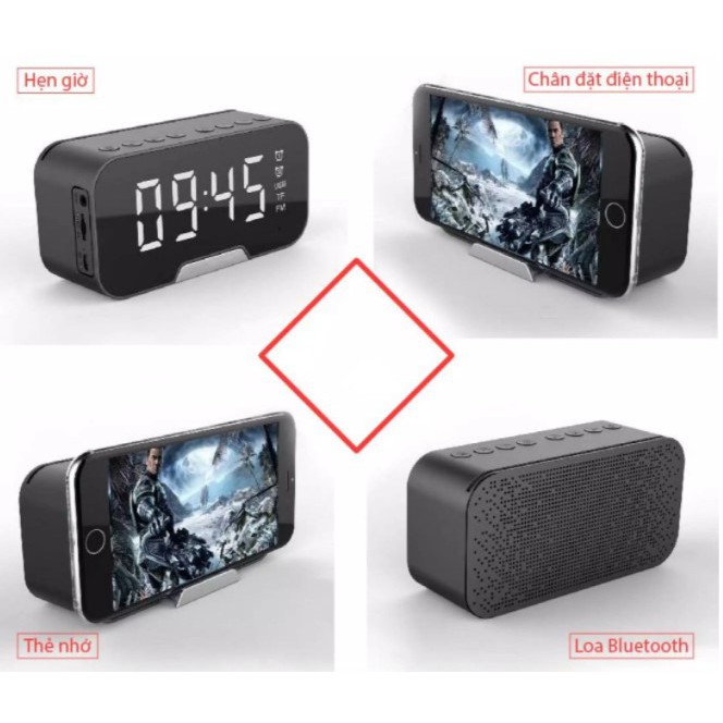 Loa Bluetooth Kimiso K10 Kèm Giá Đỡ Điện Thoại - Hiển Thị Giờ Đèn Led Cực Rõ - Âm Thanh Trong Trẻo - Kết Nối Cực Nhanh