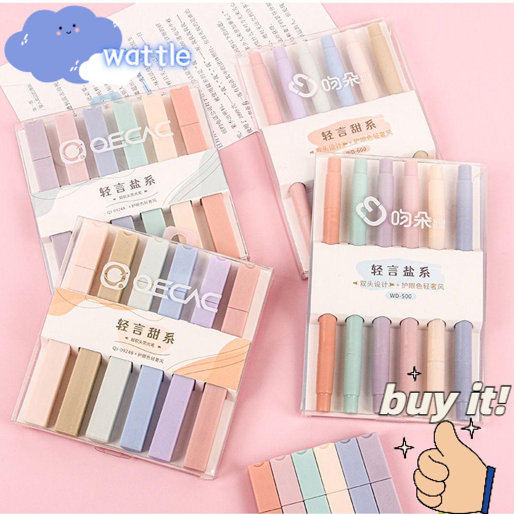 Bộ 6 Bút Dạ Quang Dùng Đánh Dấu Trang Sách Tiện Dụng