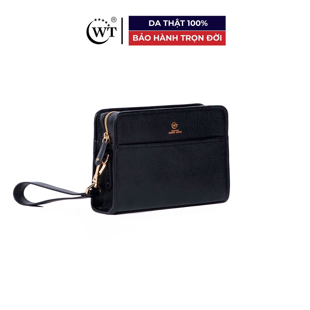 Clutch Cầm Tay Da Bò Nam Cao Cấp Có Quai Cầm Màu Đen, Nâu WT Leather 070181101, 070181102