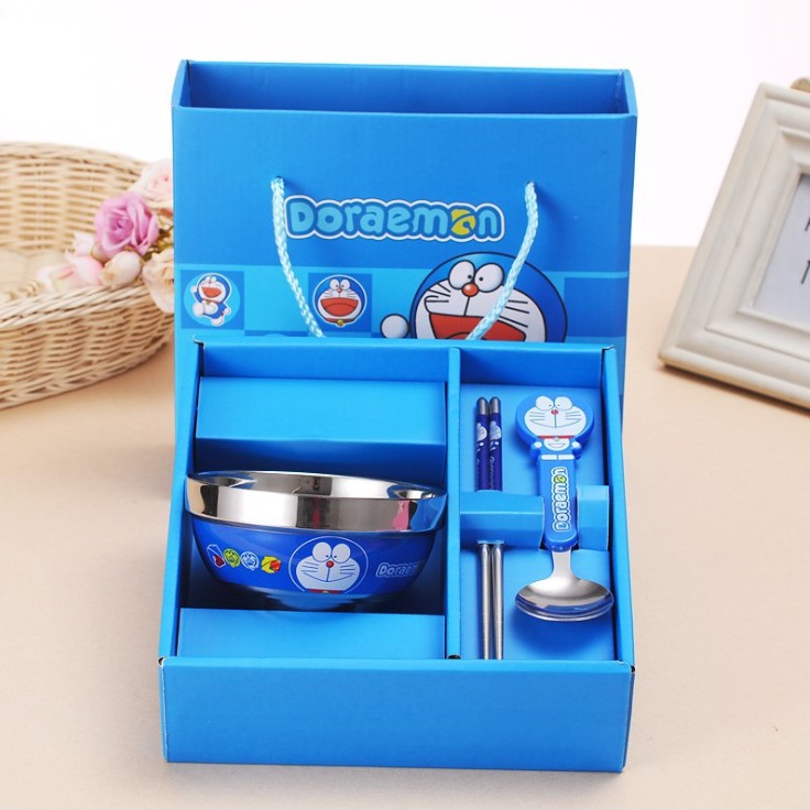 Hoạt Hình Bộ Tô Muỗng Đũa Hình Hello Kitty doraemon Gấu pooh Đáng Yêu