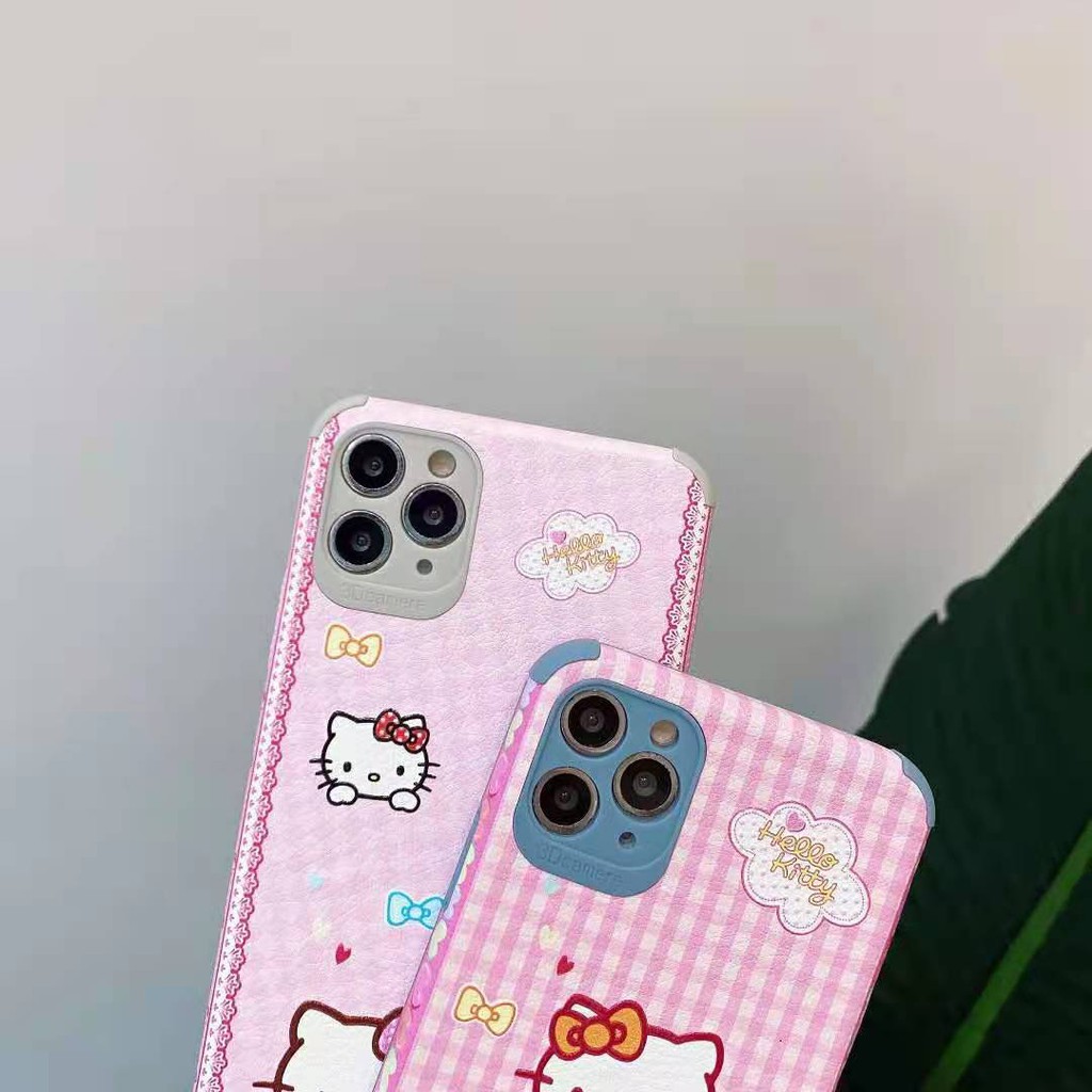 Ốp Điện Thoại Da In Hình Hello Kitty Đáng Yêu Cho Iphone 11 12 Pro Max Xs Xr 7 Plus | BigBuy360 - bigbuy360.vn