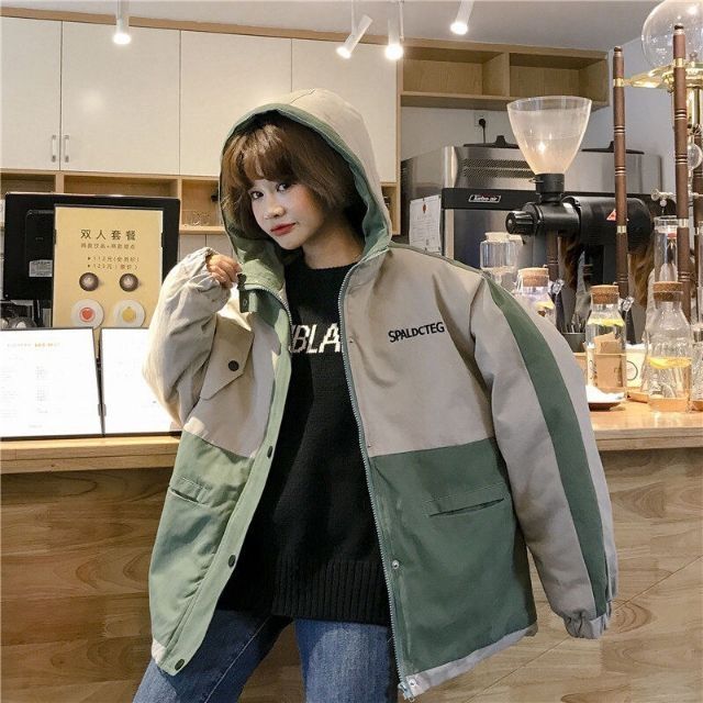 [Mã WASTMAY giảm 15% tối đa 30K đơn 150K] [Giá siêu rẻ] Áo khoác kaki form rộng phối 2 màu Spaldcteg | BigBuy360 - bigbuy360.vn