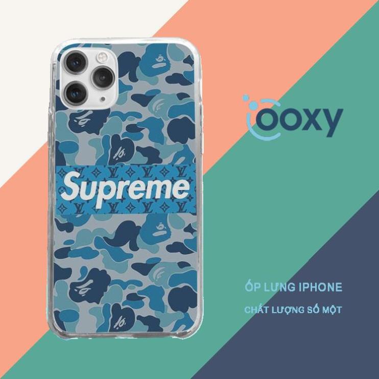 ốp di động bape supreme sticker màu xanh Iphone Iphone 7/8/x/xs/xr/11/12m plus max promax Promax SUPPOD00134