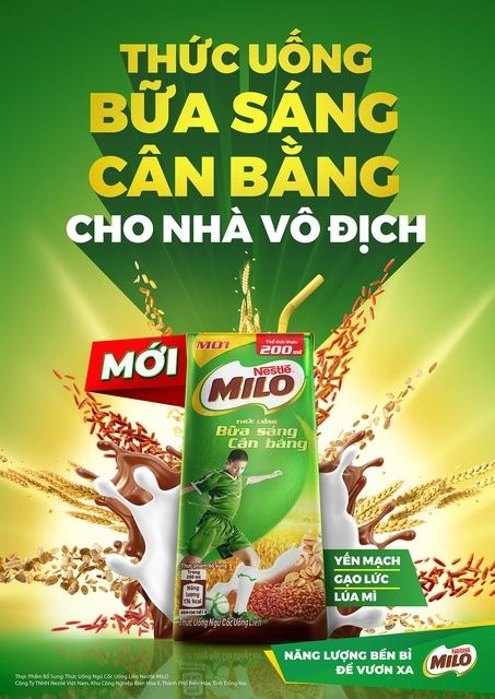 1 thùng Milo bữa sáng cân bằng 30 hộp × 195ml