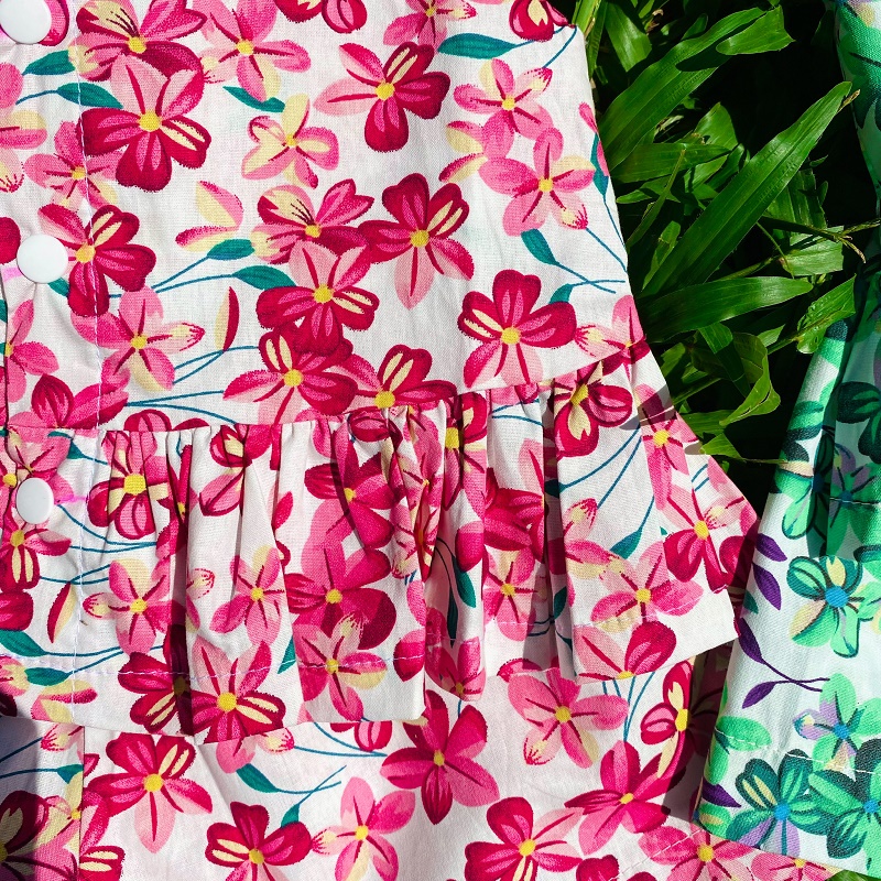 Set áo 2 dây hoa cổ yếm quần lưng thun bé gái sơ sinh 1 2 3 4 tuổi MINTSCLOSET Mint's Closet - GA2045