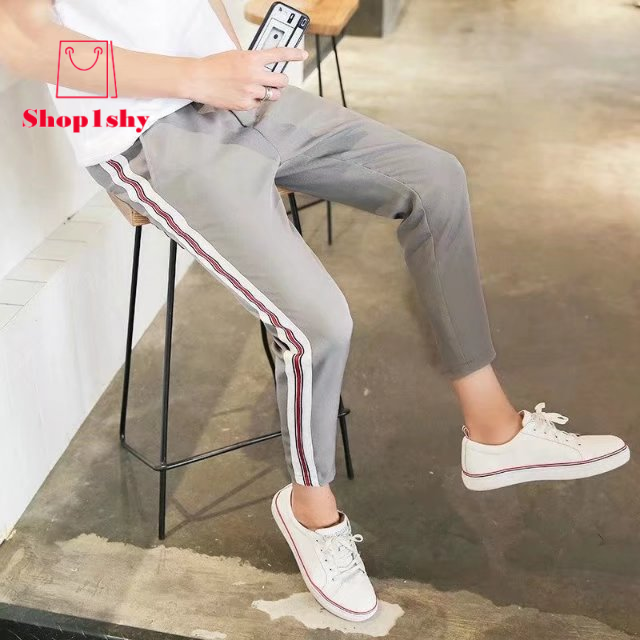 Quần Dài Thể Thao Ống Đứng Viền Sọc Đỏ Phong Cách Hàn Quốc Nam Tính | BigBuy360 - bigbuy360.vn