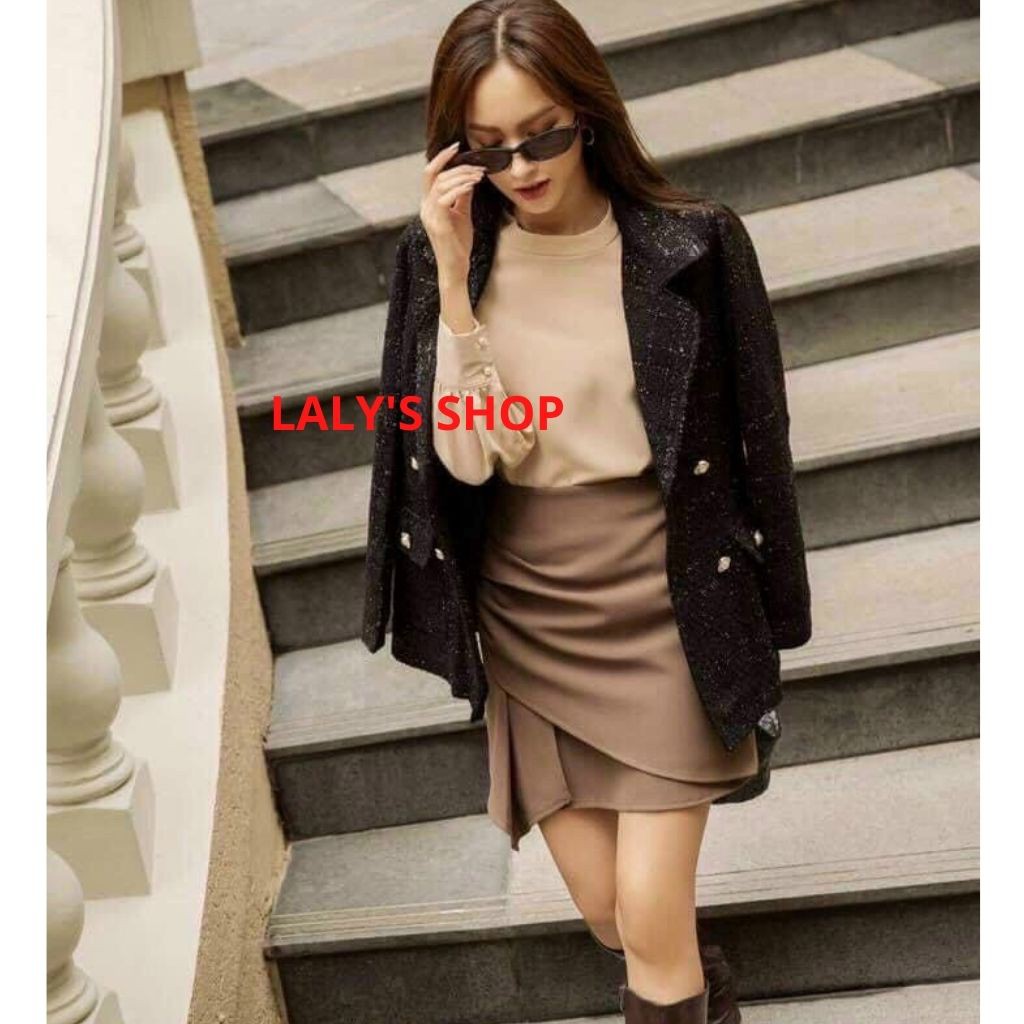 Chân váy chữ A thiết kế độc lạ quý phái sang trọng mặc tôn dáng