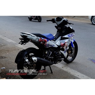 Tem Trùm Exciter 150 Samurai Trắng Xanh