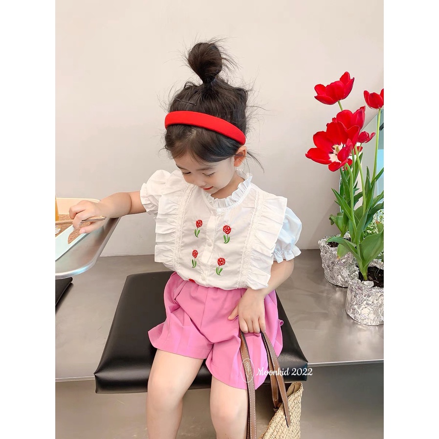 Bộ học sinh thêu hoa cho bé gái từ 8-20kg