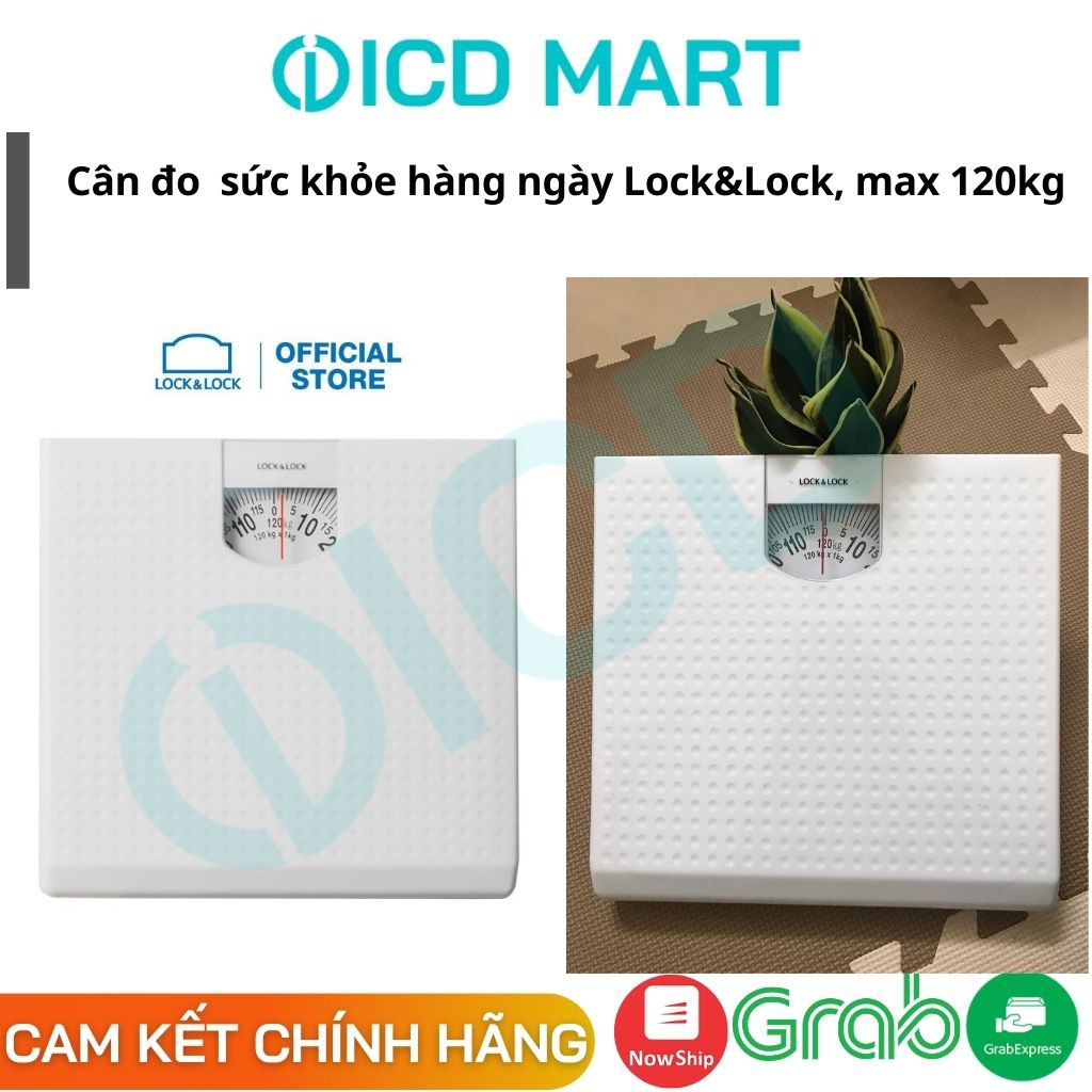 [LOCK&LOCK CHÍNH HÃNG] Cân sức khỏe Lock&Lock dạng cơ siêu bền siêu đẹp - Màu trắng ENC536WHT, không cần dùng pin