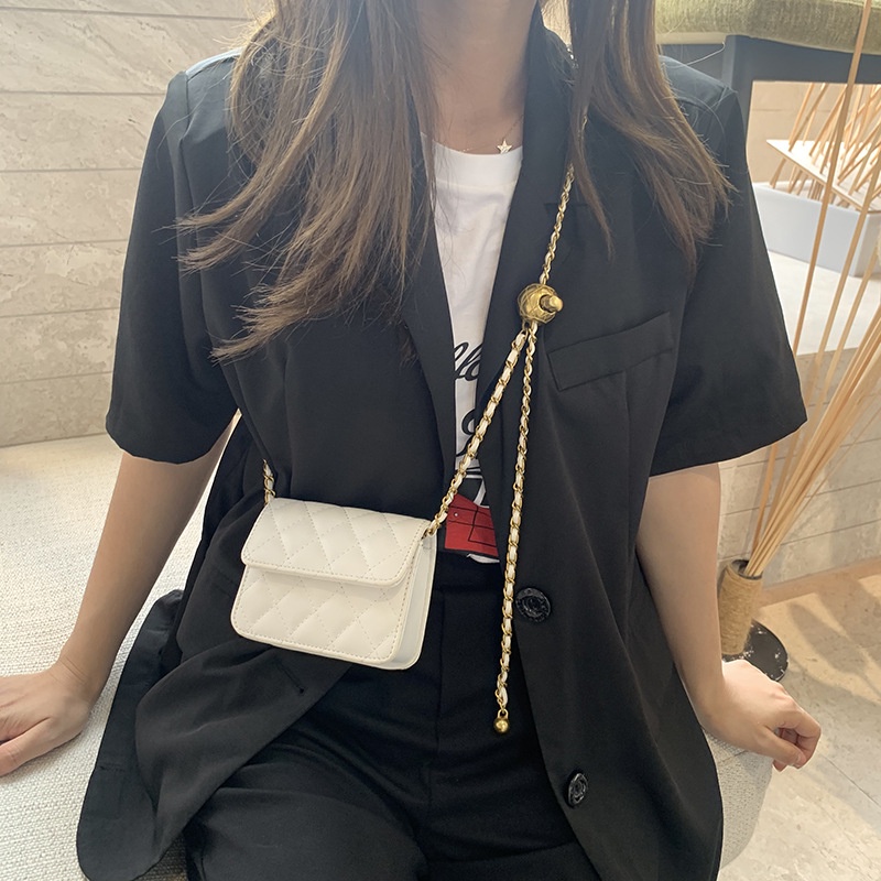 Túi xách IELGY Jinzhu đeo vai dây xích đựng son môi bề mặt kim cương cho nữ