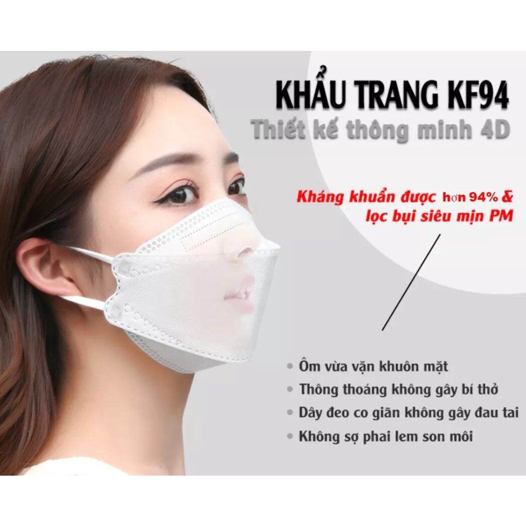 [HCM-GIÁ SỈ]  Khẩu Trang Y Tế 4D KF94  Khẩu trang 4D người lớn,4 lớp,chính hãng,an toàn cho bạn.