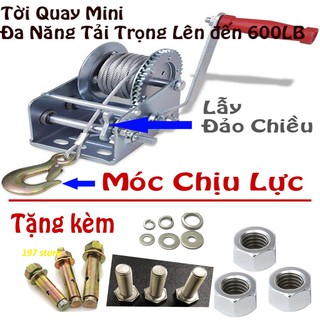 [ SIÊU SALE ] Tời quay tay đa năng mini chịu tải 600LBS