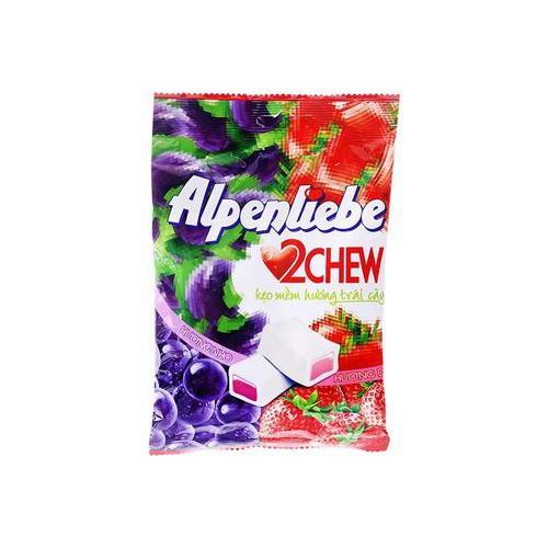 KẸO MỀM ALPENLIEBE 2 CHEW VỊ HƯƠNG DÂU NHO