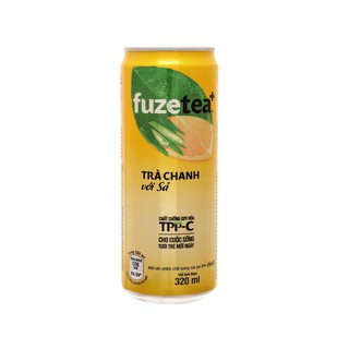 6 lon trà chanh với sả Fuze Tea 320ml