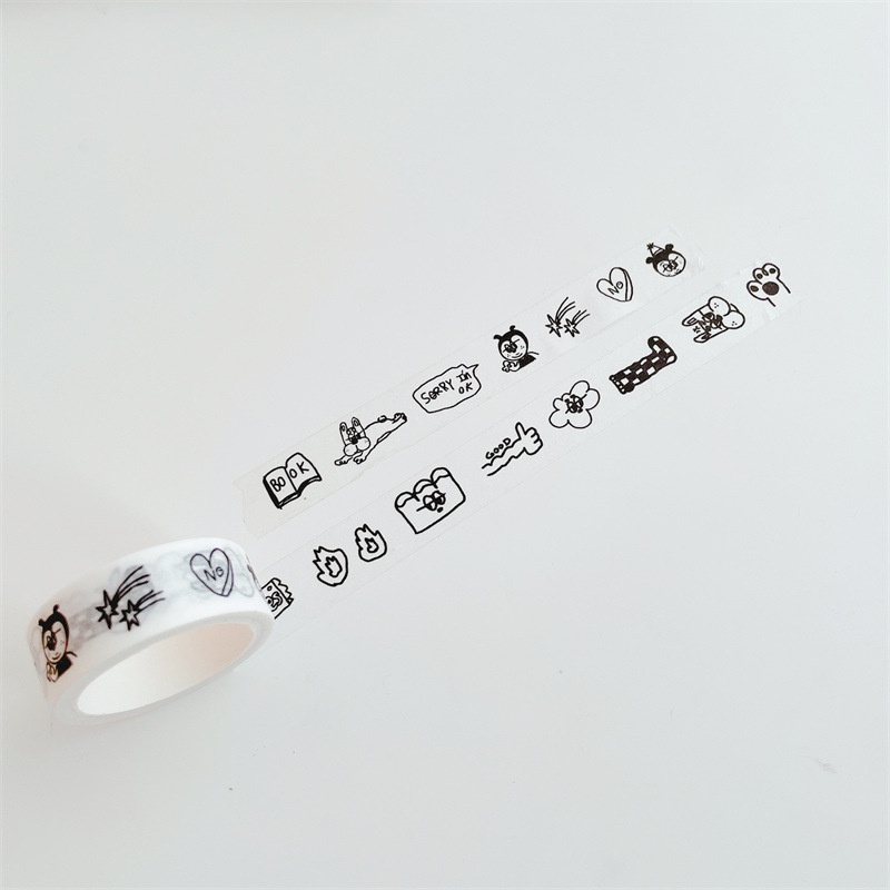 Cuộn Băng Keo Giấy Washi Dễ Thương 5m Dùng Trang Trí Sổ Tay/ Nhật Ký DIY