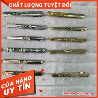 <TP>Phụ kiện cưới Giang - kẹp cà vạt - kẹp cà vạt cẩn xà cừ cao cấp