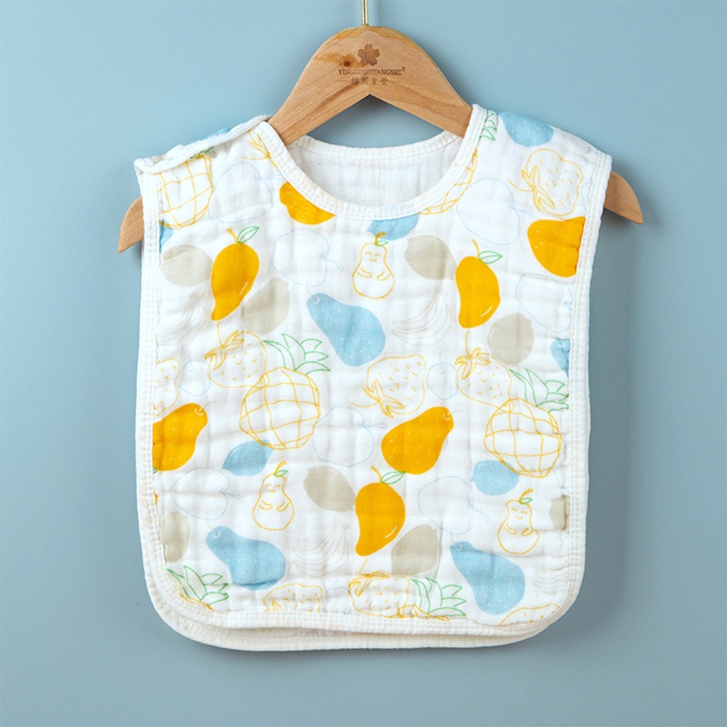 Yếm Ăn Cotton Mềm Mại In Họa Tiết Hoạt Hình Đáng Yêu Cho Bé