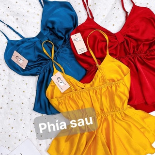 Set Lụa Ngủ cột nơ có mút ngực