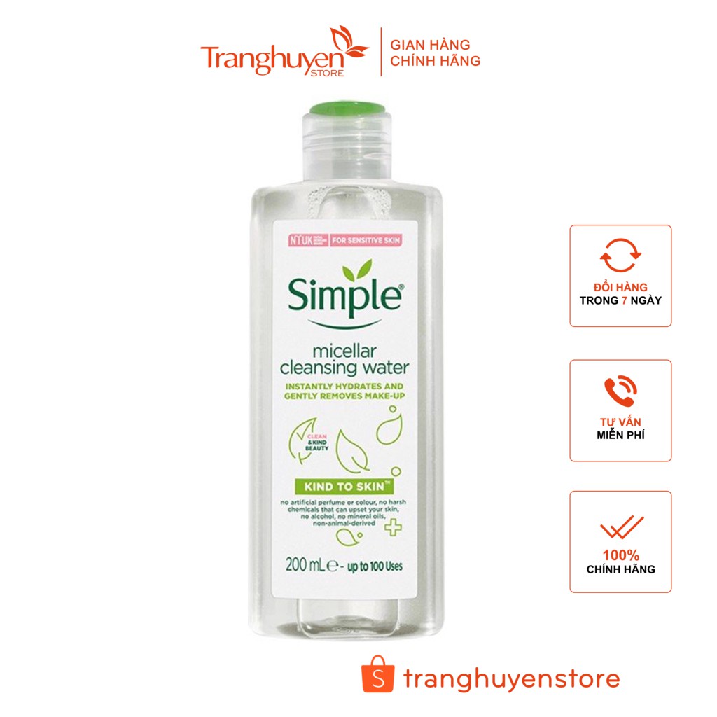 Nước tẩy trang Simple Cleansing Micellar Water
