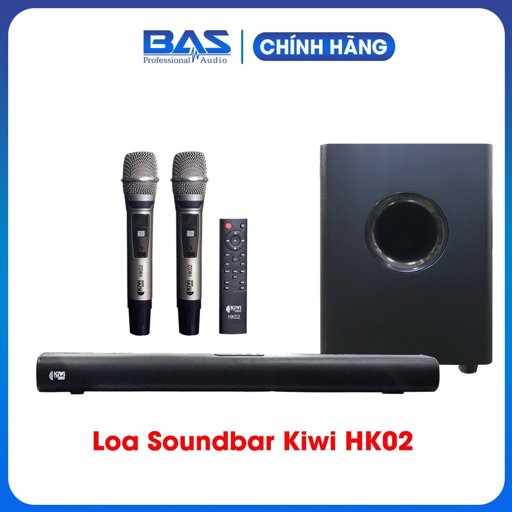 Loa Soundbar Kiwi HK02, kèm 2 tay mic và điều khiển từ xa, công suất max 150W