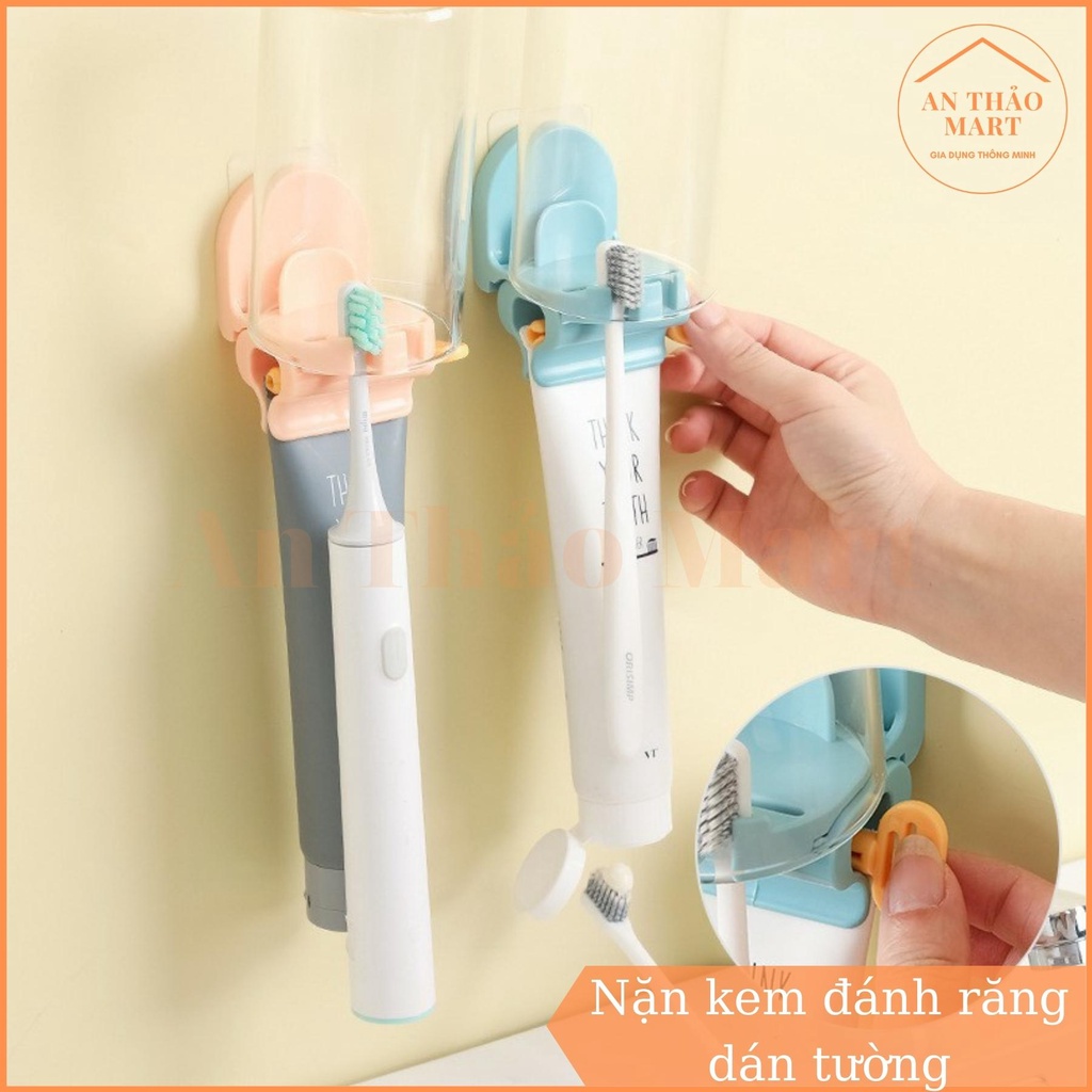 Dụng Cụ Nặn Kem Đánh Răng Dán Tường Kiêm Giá Treo Bàn Chải Đa Năng