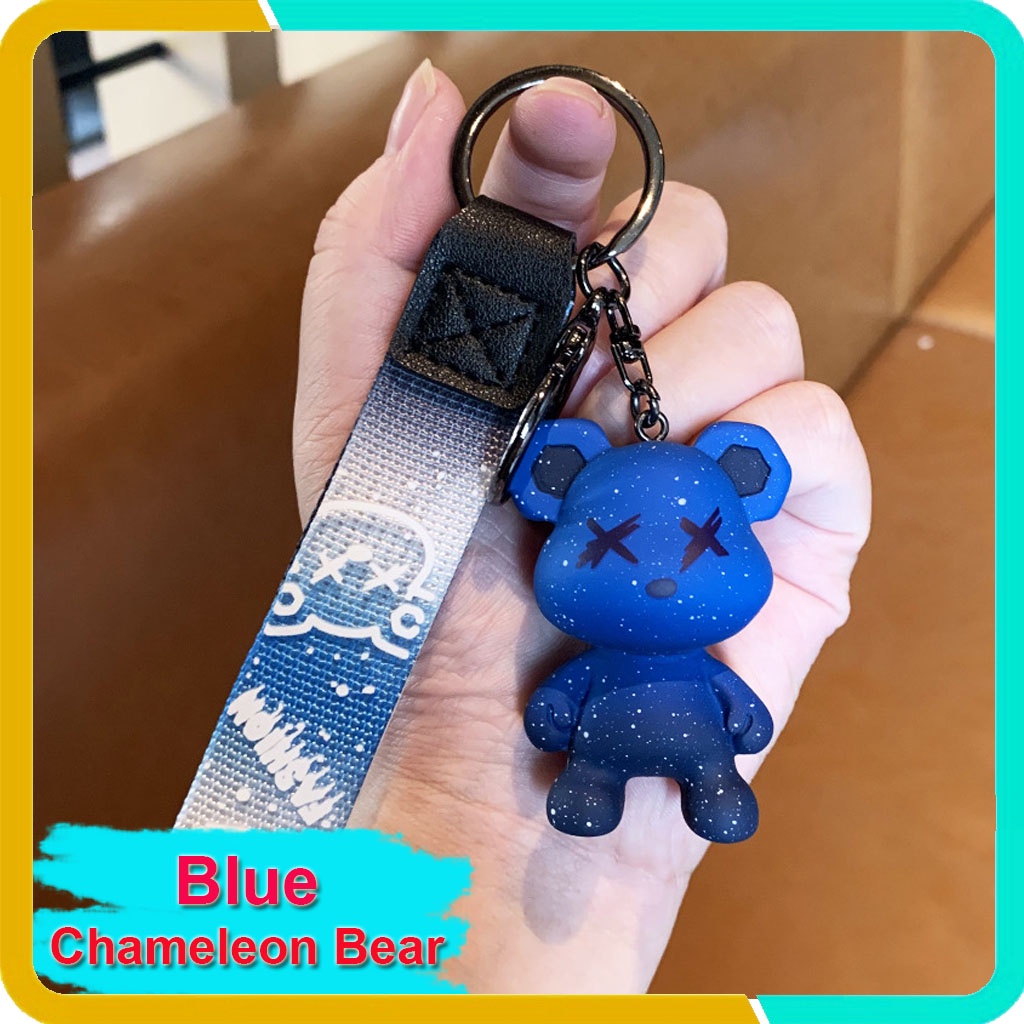Móc Khóa Gấu Hàn Quốc Dễ Thương,Chameleon Bear, Móc Treo Trên Balo, Túi Xách, KB-01