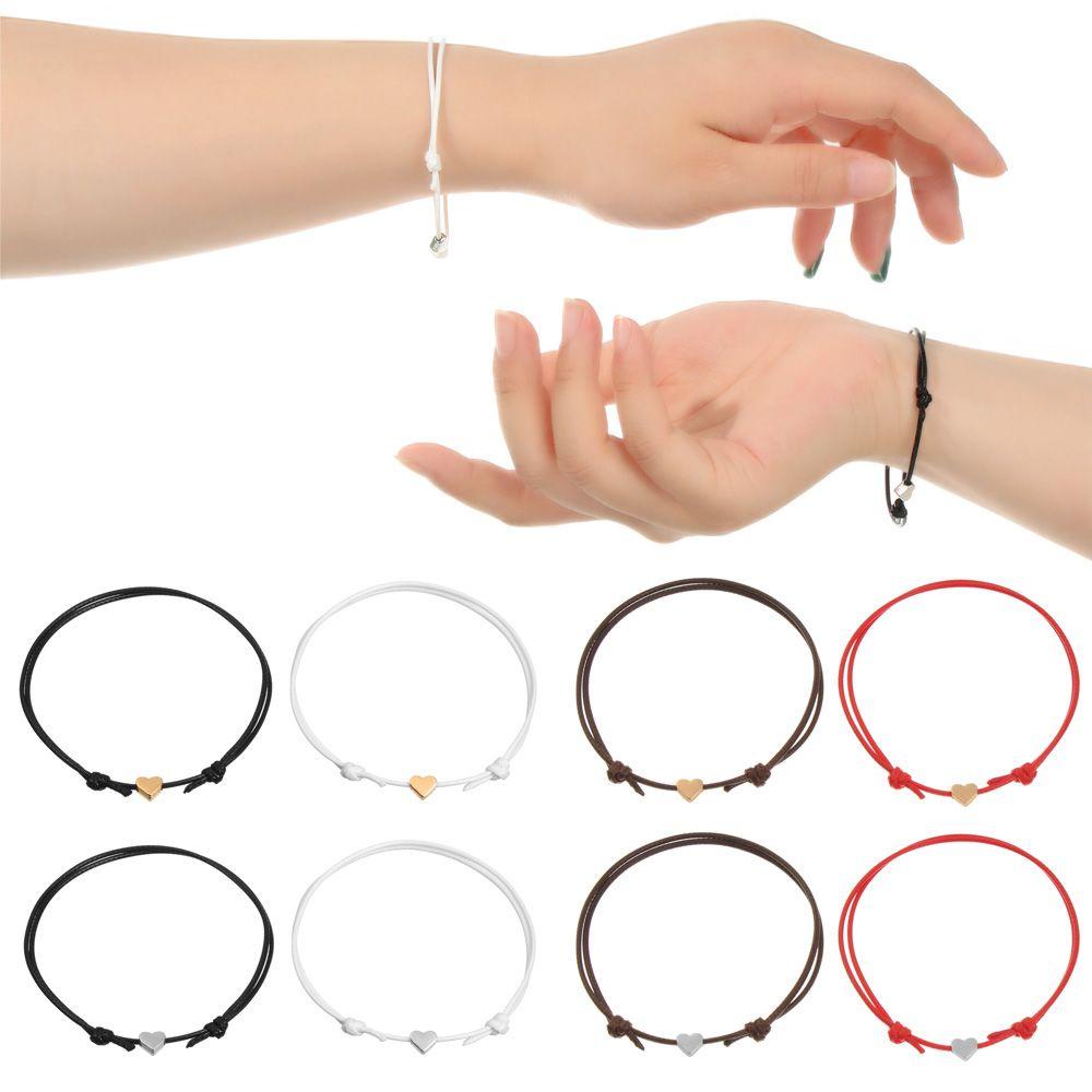 Bộ 2 Vòng Tay Họa Tiết Trái Tim Sáng Tạo Thời Trang Cho Cặp Đôi