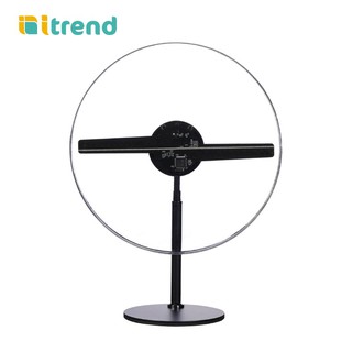 Quạt đèn Led 3D Hologram CS32 loại để bàn đế tròn, nền trong suốt và nền đen | Quảng cáo 3D trung thực sống động