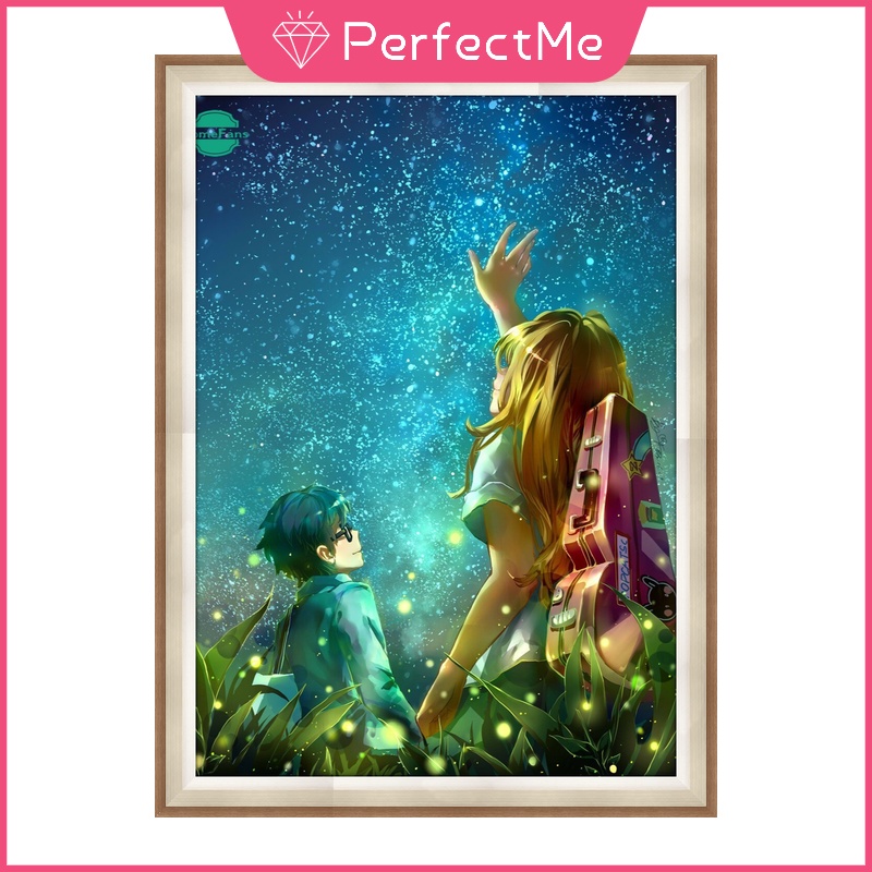 Bộ Tranh Đính Đá 5d Họa Tiết Hoạt Hình Your Lie in April Độc Đáo Kích Thước 30x40cm5d DIY Dùng Trang Trí