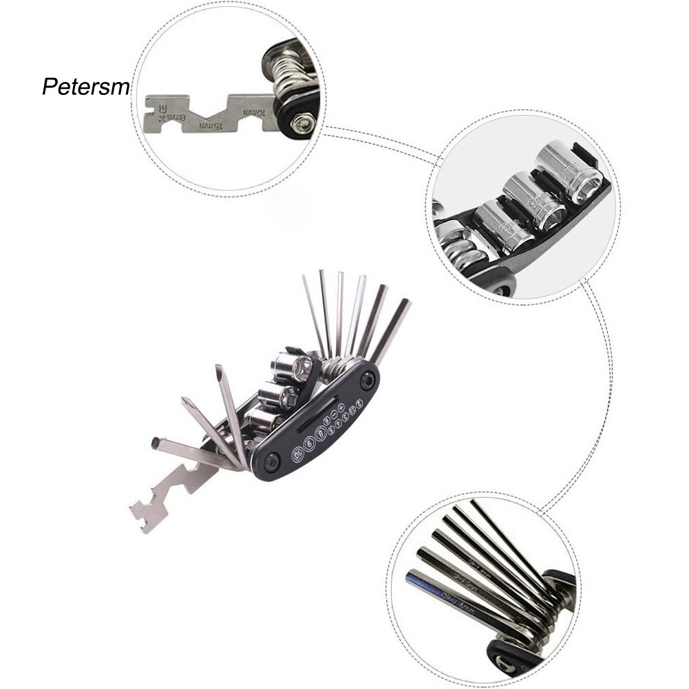 Bộ Phụ Tùng Sửa Xe Đạp Chuyên Dụng Đa Chức Năng 16 Trong 1