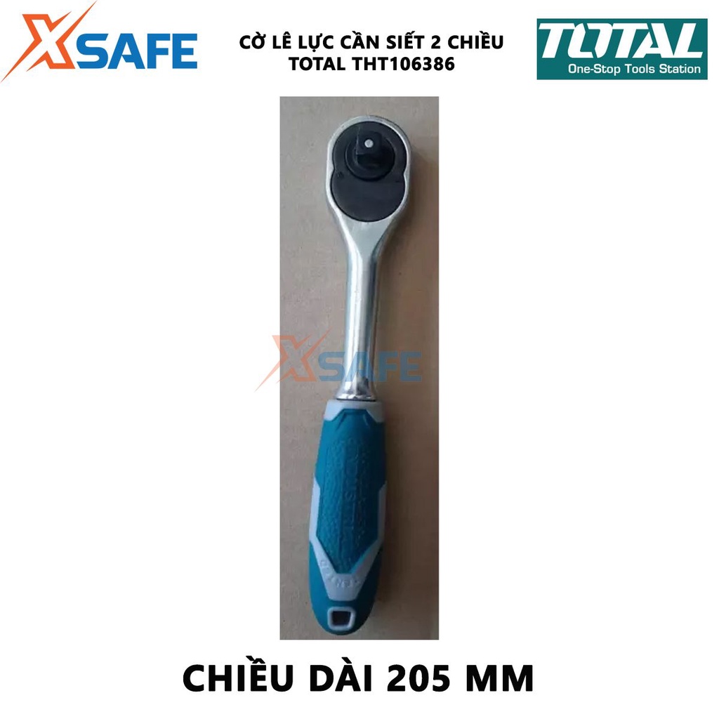 Cờ lê cần siết lực 2 chiều TOTAL THT106386 Cờ lê lực 3/8inch - 45 răng điều chỉnh lực siết, vặn vít bu lông - Chính hãng