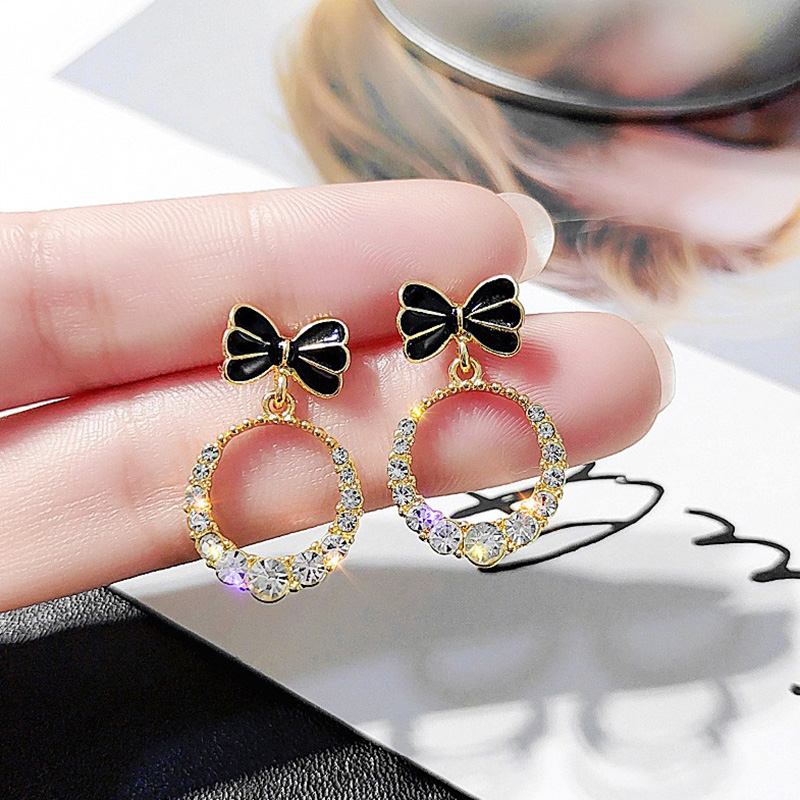 Đôi bông tai mạ bạc 925 hình nơ xinh xắn cho nữ