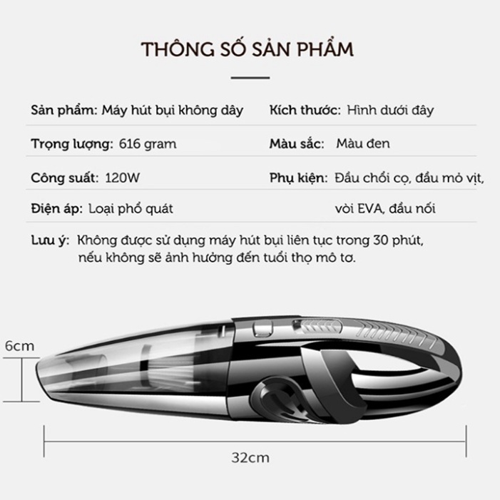 [Mã 254ELSALE giảm 7% đơn 300K] Máy hút bụi gia đình - Máy hút bụi ô tô 6053