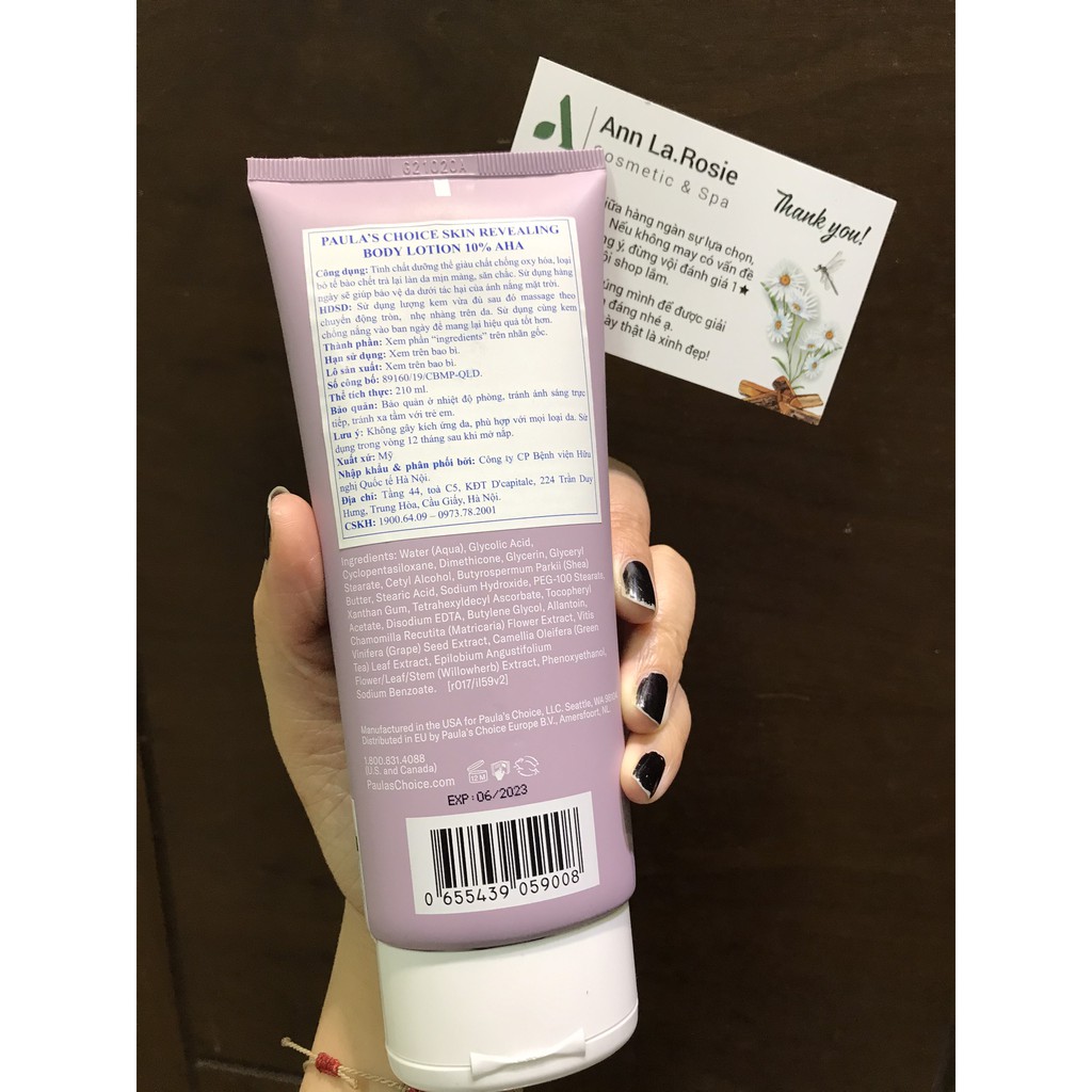 Kem dưỡng thể 2% BHA Paula's Choice RESIST WEIGHTLESS BODY TREATMENT WITH 2% BHA 210ml