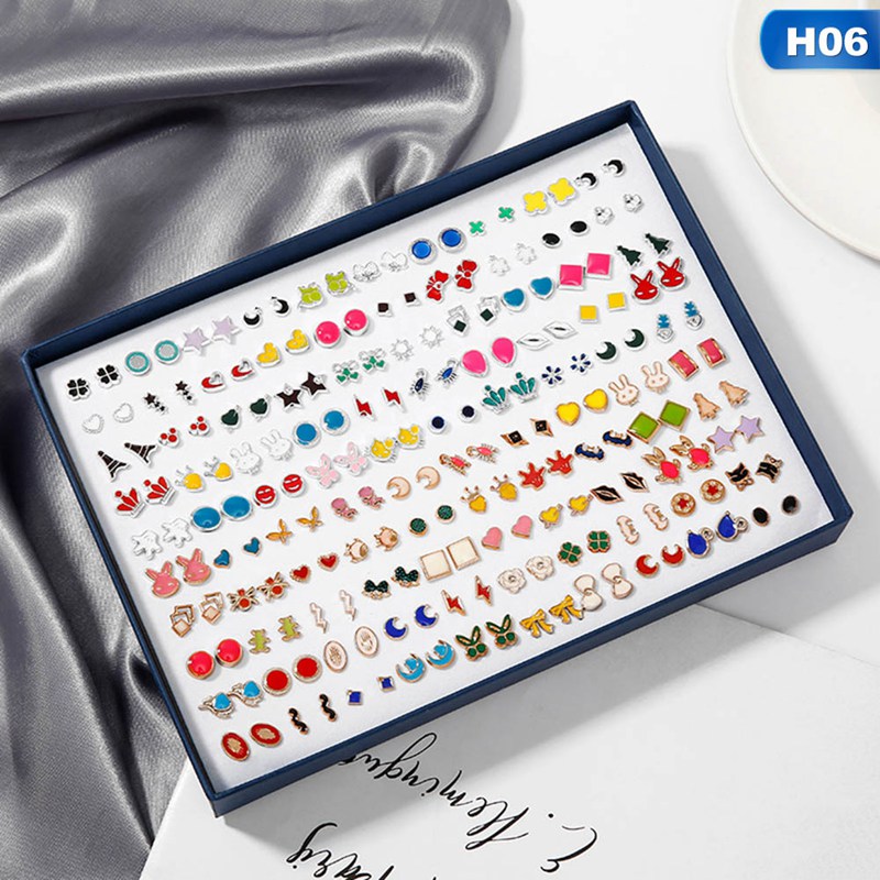 Bộ 100 Đôi Khuyên Tai Nhựa Mềm Cỡ Lớn Thiết Kế Xinh Xắn