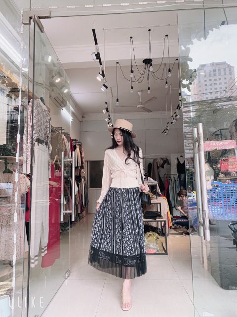 CHÂN VÁY XẾP LY 2 LỚP NHUNG LƯỚI - ẢNH THẬT | BigBuy360 - bigbuy360.vn