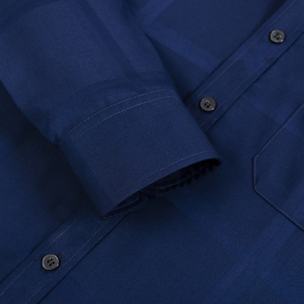 Áo Sơ Mi Nam Công Sở Trung Niên Dài Tay Xanh Tím Than Họa Tiết Kẻ Caro Chìm Thương Hiệu Anton – AT201 | BigBuy360 - bigbuy360.vn