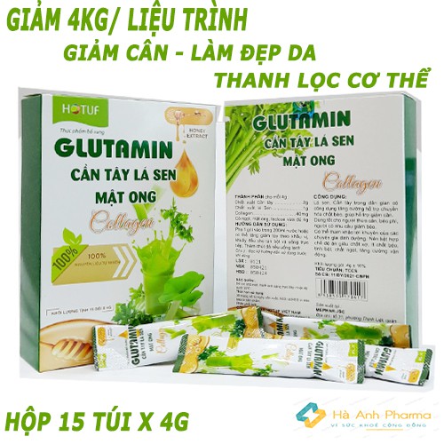 Cần tây mật ong collagen hộp 15 gói (mua 3 hộp tặng 1 bình nước detox có quai)