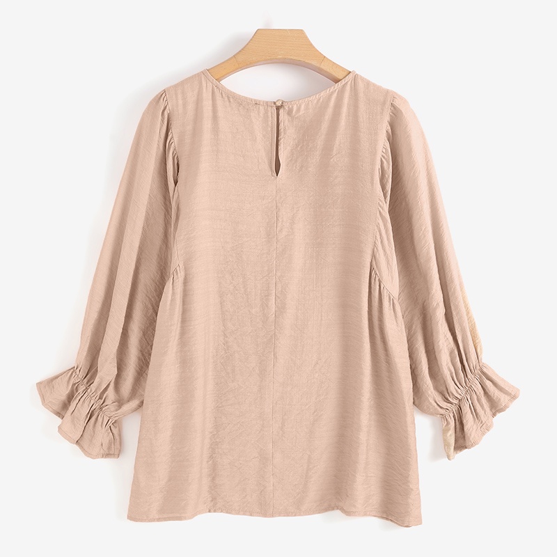 Áo ZANZEA tay dài cổ tròn dáng rộng co giãn sành điệu cho nữ