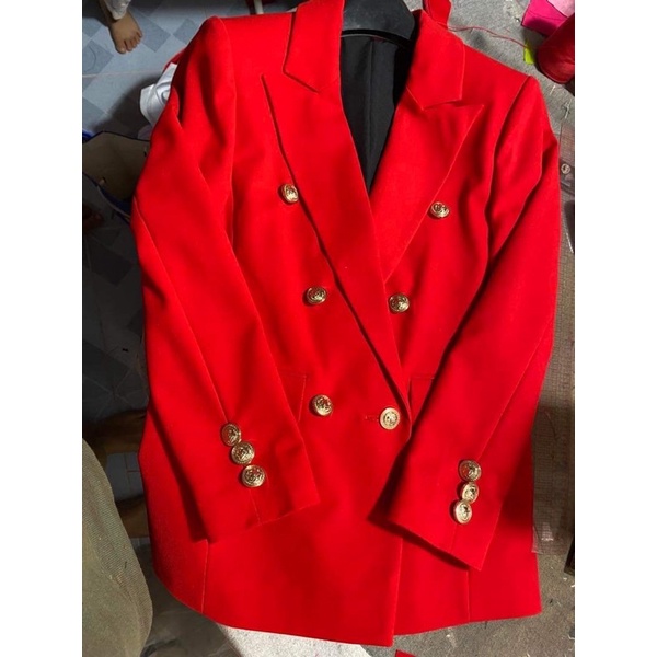Set áo blazer đỏ kèm quần dài