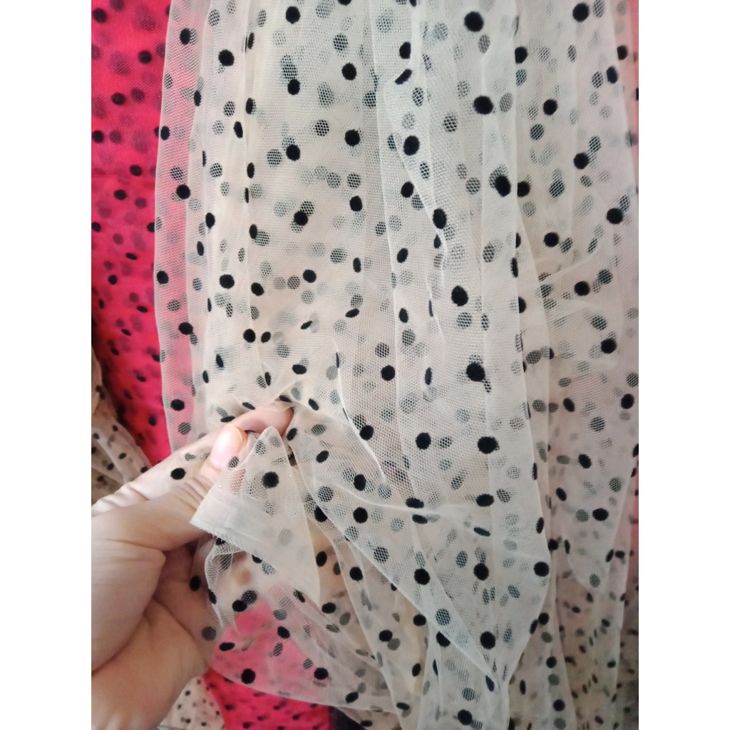 Giá sỉ Vải lưới chấm nhung khổ 1m5