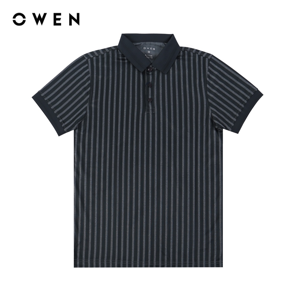 Áo polo Ngắn tay Nam Owen Bodyfit Đen Sọc - PAT22370