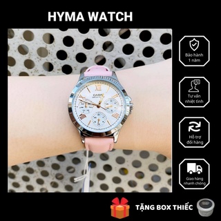 Đồng hồ nữ dây da hồng Casio LTP-V300L-4A2 Bảo hành 1 năm Hyma watch