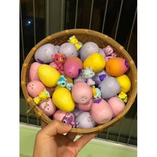 Combo 5 quả trứng hatchimals vàng-tím-hồng cam