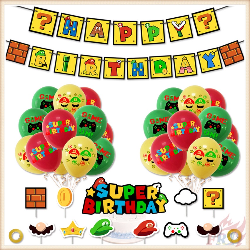 Bong bóng cao su in hình máy chơi game mario seri 03 dùng trang trí tiệc sinh nhật 12inch