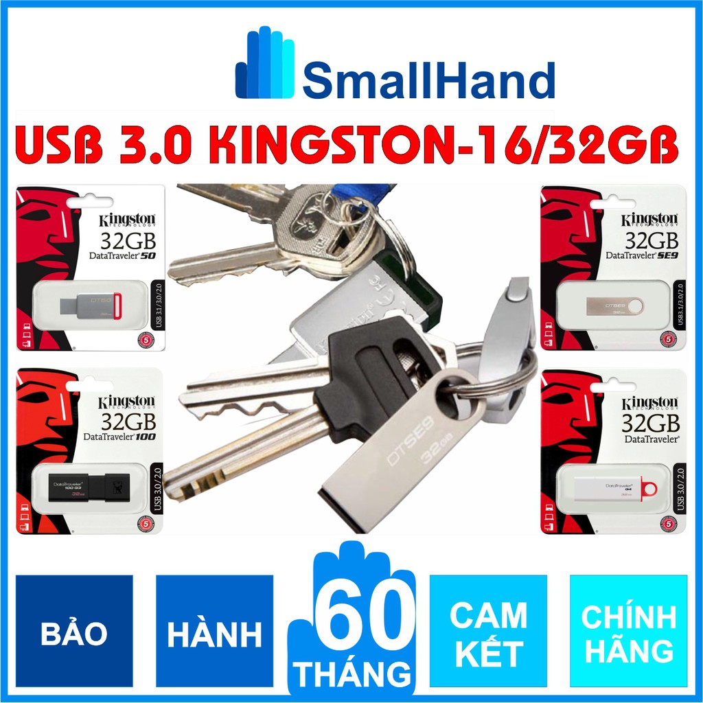 USB 3.0/32GB/16GB Kingston - DataTraveler G4/G3/SE9/DT50 – Chính Hãng – Bảo hành 5 năm – Vỏ thép nguyên khối