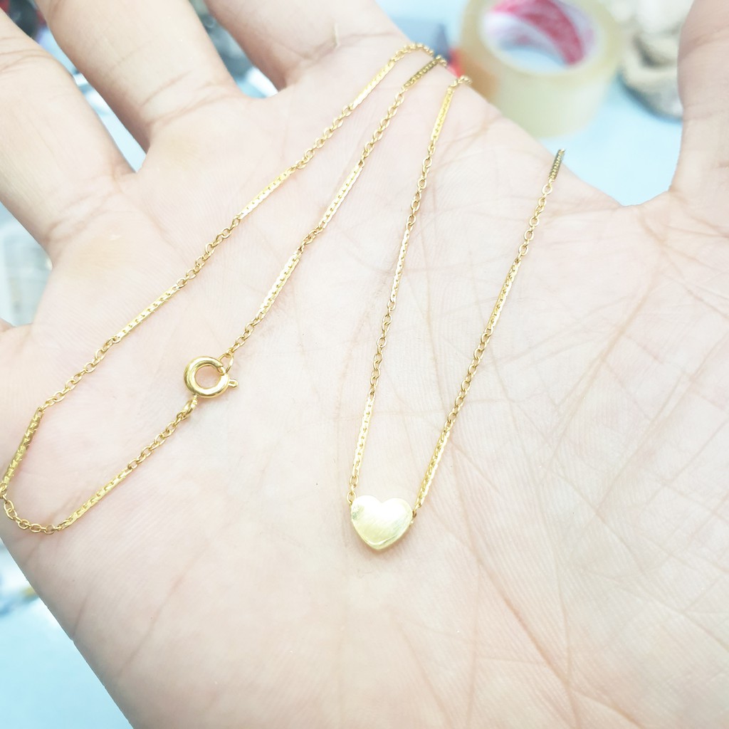 (Không đen-Không kiêng nước) Dây Chuyền Trúc Nhỏ Trái Tim Titanium Cao Cấp-Dùng lâu dài tắm rửa thoải mái không đen